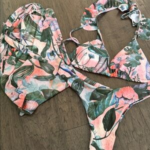 Bathing suit and cover up set size medium